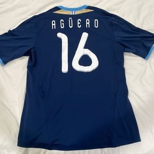 Blue Adidas Argentina Sergio Aguero #16 Kit